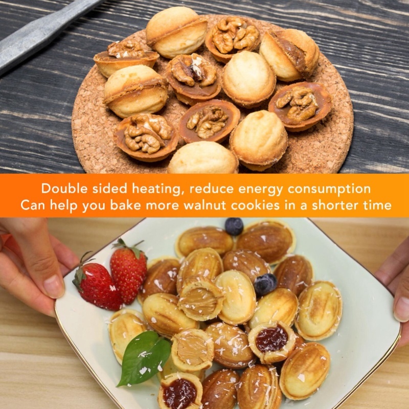 Electric 12 Walnut Cookie Mold - Mini Waffle Maker Machine recension och pris